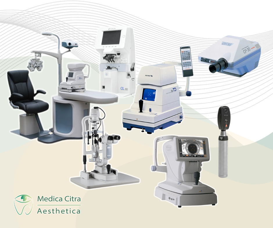 Rangkaian alat pemeriksaan mata dasar untuk skrining dan evaluasi kondisi mata